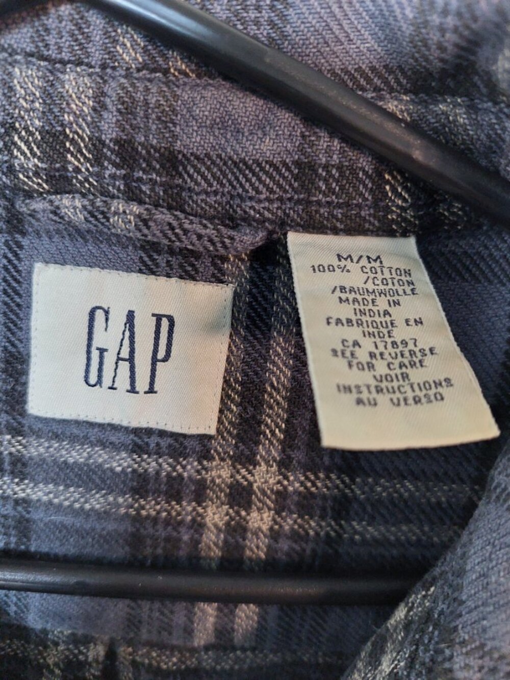 Gap Men's M Flannel Shirt 100% Cotton Grey - Picture 2 of 6